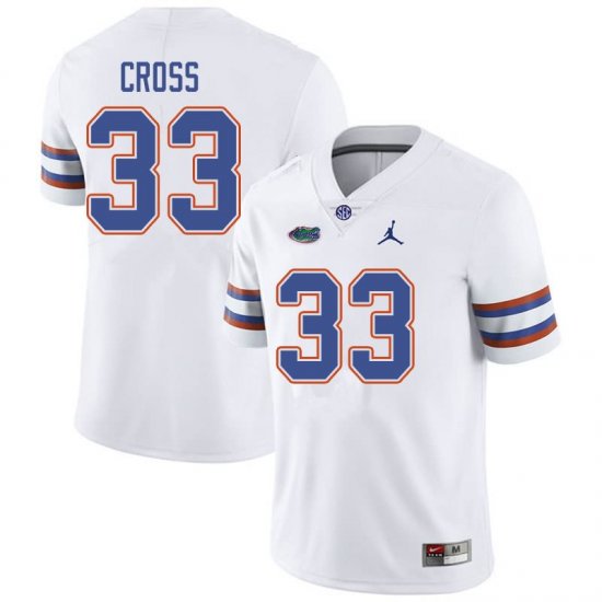 Men's Florida Gators #33 Daniel Cross NCAA Jordan Brand White Authentic Stitched College Football Jersey SRW6762FQ